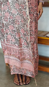 Peach Floral Printed Chanderi Silk Suit - MC059