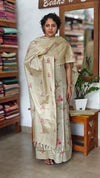 Sandy beige Cross Stitch Embroidered Semi Tussar Suit - MTV6 - CS2