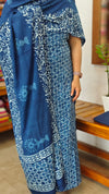 Indigo Block Printed Modal Cotton Suit