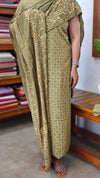 Olive Green Block Printed Modal Cotton Suit