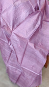 Lavender Embroidered Tussar Silk Suit