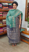 Bluish Grey and Teal Batik Suit
