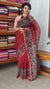 Maroon Kota Doria with Floral Block Print - SQ39
