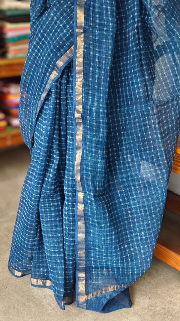 Indigo Kota Doria Saree - SQ39