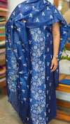 Classic Blue Embroidered Tussar silk Suit - 91SA