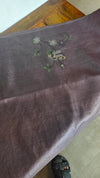 Deep Mauve Pure Tussar Silk Saree with Cross Stitch Embroidery - 290V