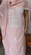 Baby Pink Chikankari Cotton Suit