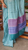 Teal Blue Kota Saree with Pita Embroidery - EMR4