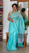 Cyan Blue Silky kota saree