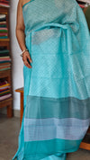 Cyan Blue Silky kota saree