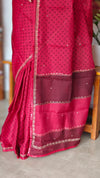 Blood Red Kota Saree with Pita Embroidery - EMR4 - 1