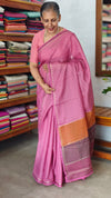 Lilac Printed Kota Saree with Pita Embroidery - EMR4
