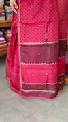 Blood Red Kota Saree with Pita Embroidery - EMR4 - 2