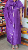 Deep Purple Block Printed Chanderi Suit - MC059