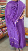 Deep Purple Block Printed Chanderi Suit - MC059