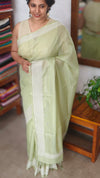 Pastel GreenKota saree with embroidered borders - LWS3