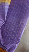 Mustard and Lavender Pure Tussar Silk Saree