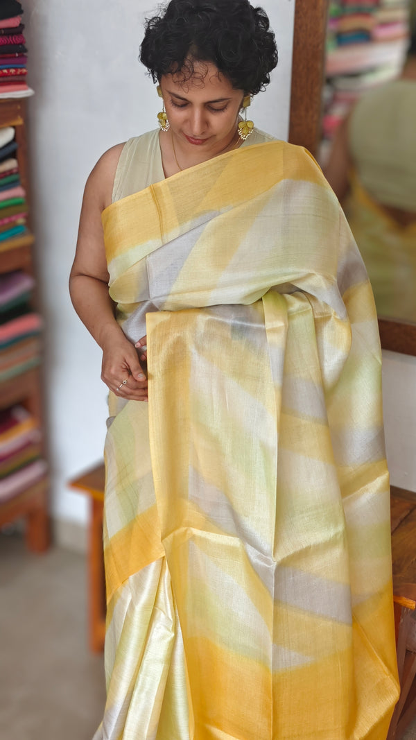 Shaded pure Tussar Silk Saree