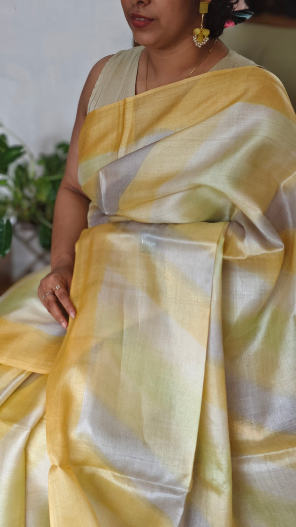 Shaded pure Tussar Silk Saree