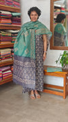 Grey and Teal Batik Printed Suit