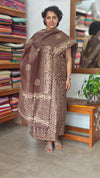Brown Batik Printed Suit