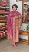 Terracotta and pink Batik Printed Suit