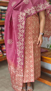 Terracotta and pink Batik Printed Suit