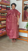 Maroon Noil Tussar Silk Suit