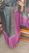 Orchid Purple and Green Noil Tussar Silk Suit