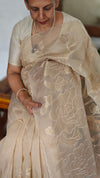 Light Beige Kota Saree with Applique Work - 2309