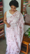 Lilac Silky Kota Embroidered Saree - 8023