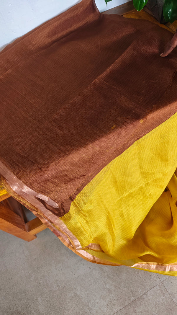 Mustard Kota Silk Saree - KTS3