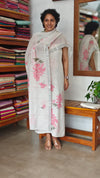 Off White and Pink painted Linen Cotton Suit - MJC5