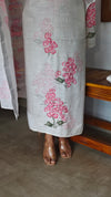 Off White and Pink painted Linen Cotton Suit - MJC5