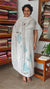 Off white and Blue Painted Linen Cotton Suit - MJC5