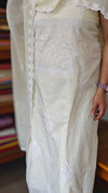 Pale Yellow Cotton Chikankari Suit