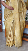 Mustard shade Pure Tussar Silk Embroidered Saree - XLN4