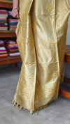 Mustard shade Pure Tussar Silk Embroidered Saree - XLN4
