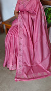 Blush Pink Net Kota Cutwork Saree - 409M - 1