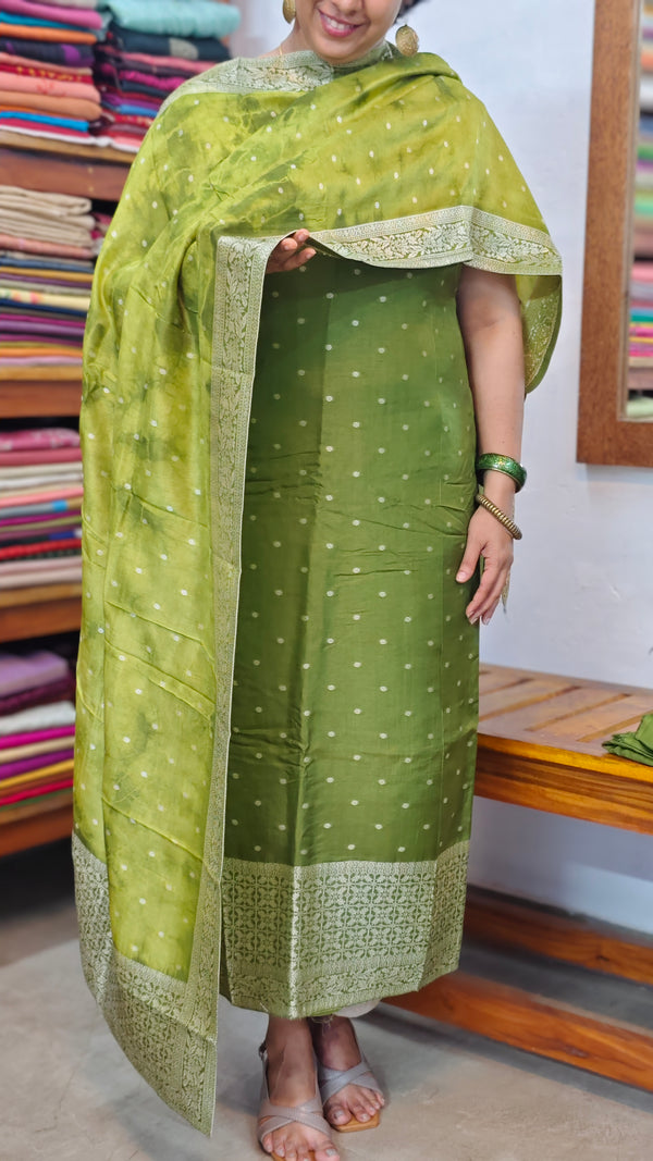 Green Banarasi Suit