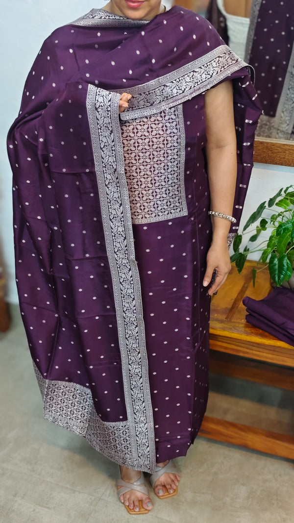 Dark Purple Banarasi Suit