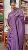 Purple Net Kota Saree with Cutwork - 409M