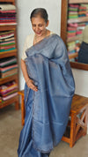 Agean Blue Net Kota Saree with Cutwork - 409M - 2