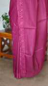 Fuchsia Pink Kota Saree with Cutwork - 409M - 1