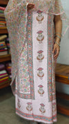 Light Pink Block Printed Chanderi Suit with Kota Doria Dupatta