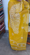 Mustard Cotton Block Printed Suit