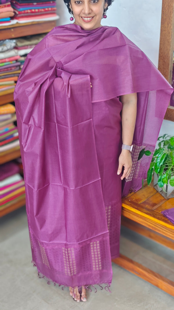 Light Plum Lined Noil Tussar Silk Suit