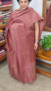 Chocolate Brown Lined Noil Tussar Silk Suit