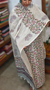 Pink and Green Block Printed Bhagalpuri Linen Suit