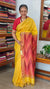 Mustard and Red Silk Saree (Discounted)